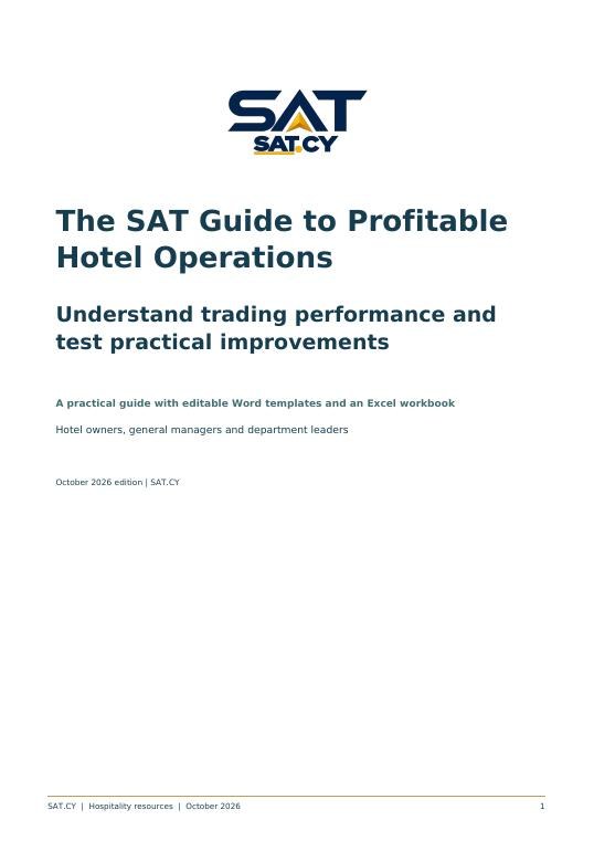Cover of The SAT Guide to Profitable Hotel Operations